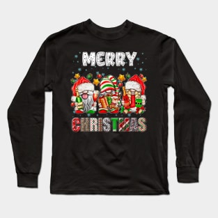 Merry Christmas Gnome Family Funny Xmas Tree Women Men Kids Long Sleeve T-Shirt